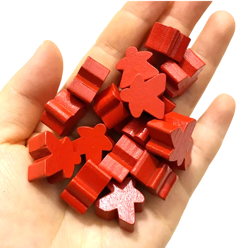 Flerfarvet træ meeple bonde spil tilbehør