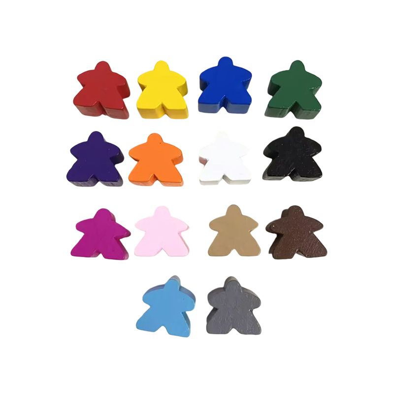 Flerfarvet træ meeple bonde spil tilbehør