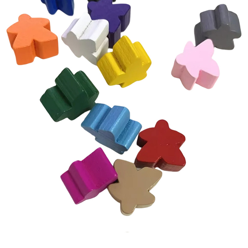 Flerfarvet træ meeple bonde spil tilbehør