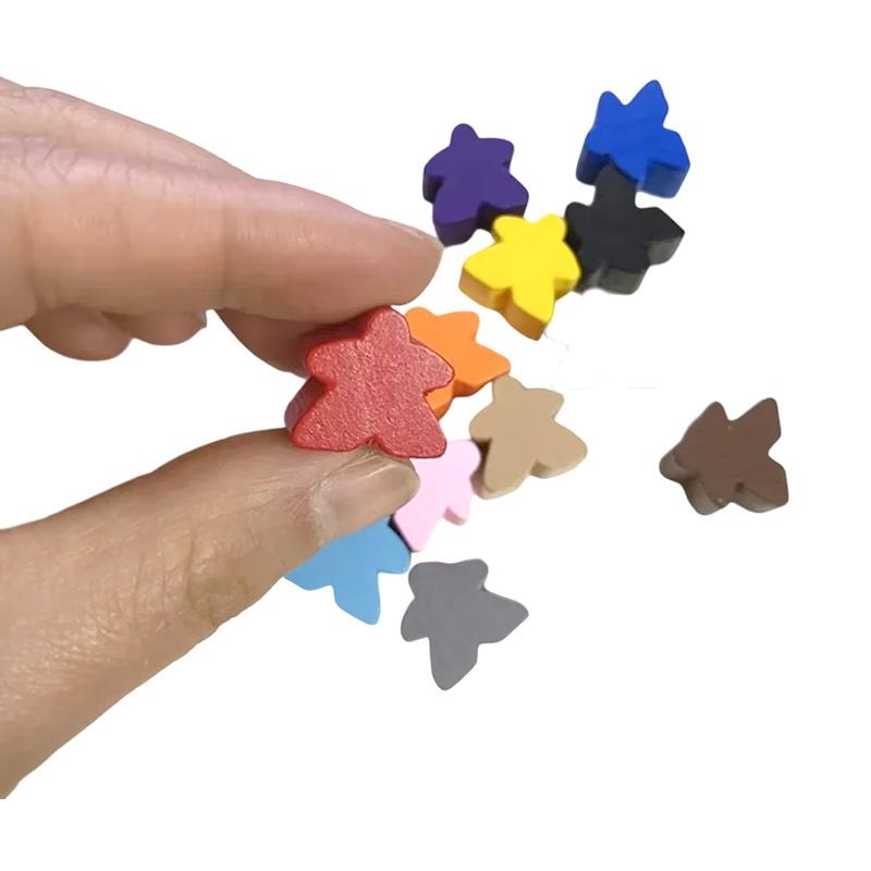 Flerfarvet træ meeple bonde spil tilbehør