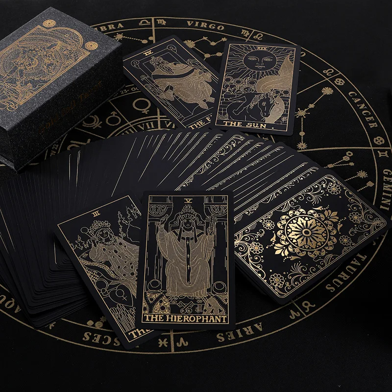 Sorte PVC klassiske tarotkort