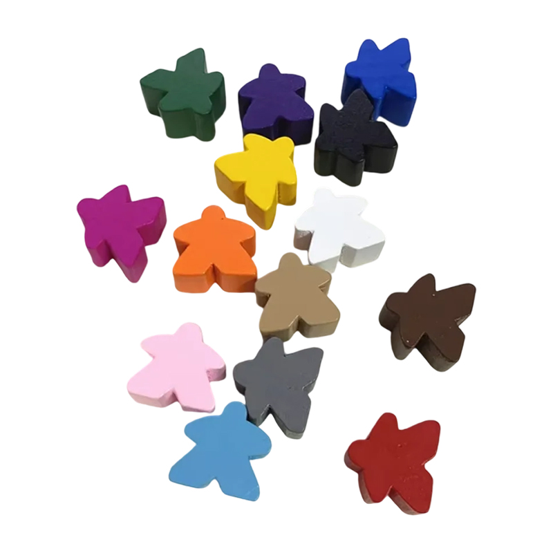 Flerfarvet træ meeple bonde spil tilbehør