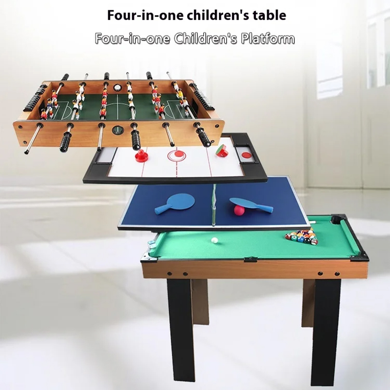 4-i-1 Multi-Game Bord med Bordfodbold, Air Hockey, Bordtennis og Pool