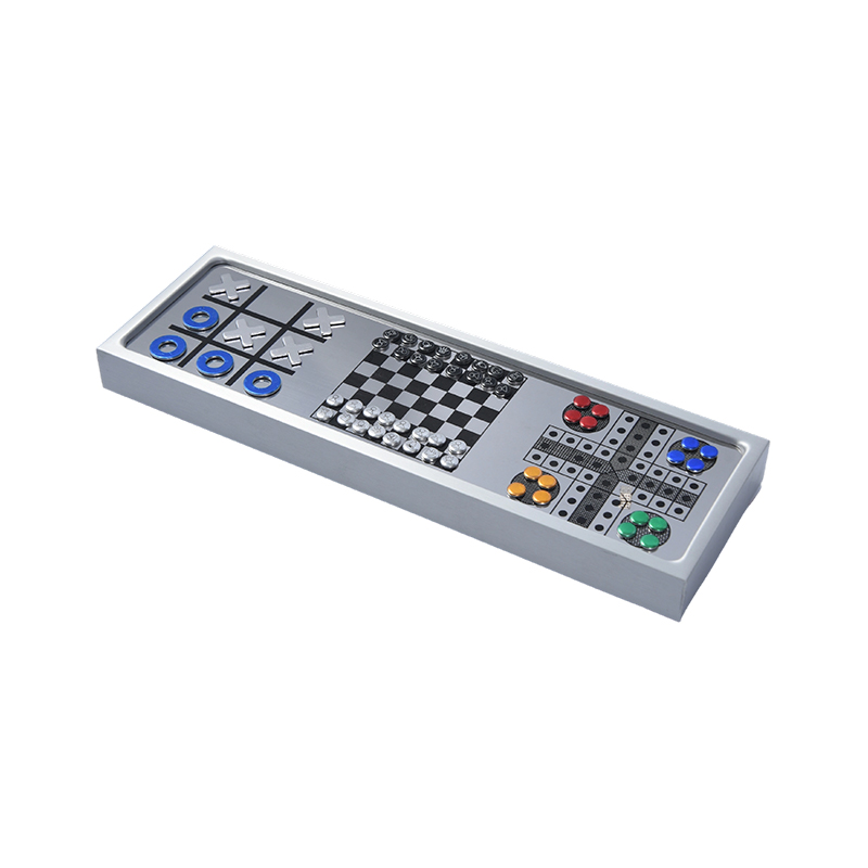 Aluminiumslegering Magnetisk 3-i-1 SKAK-spilsæt