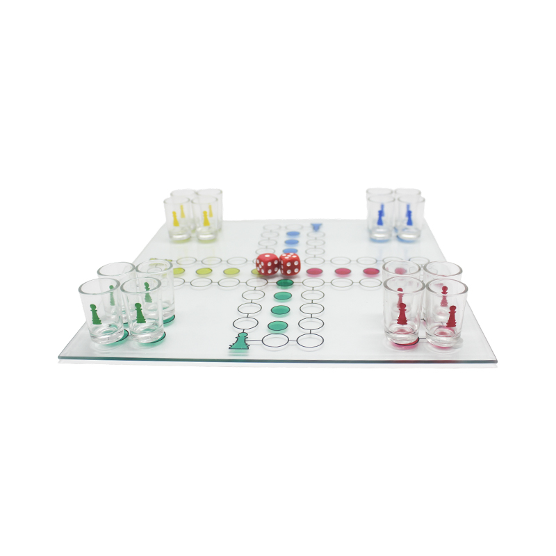 Crystal Ludo drikkespilsæt