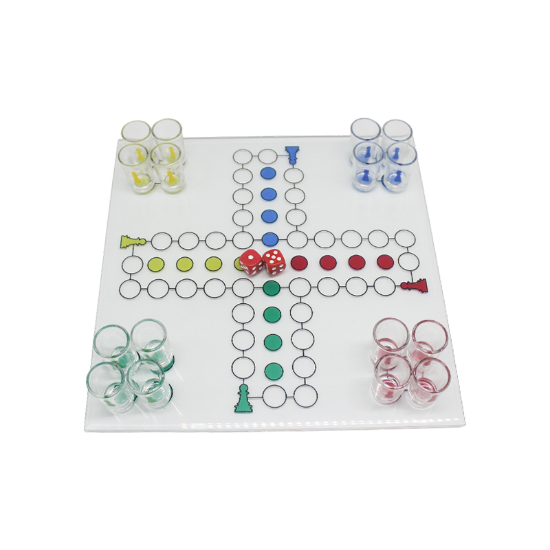Crystal Ludo drikkespilsæt