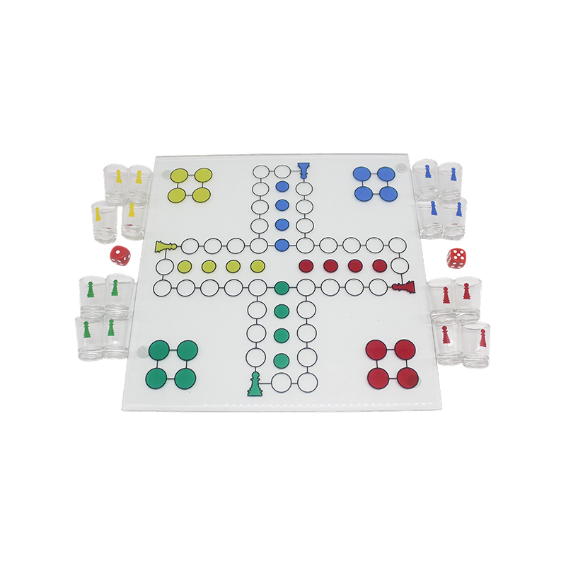 Crystal Ludo drikkespilsæt