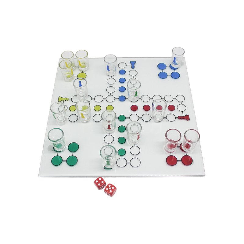 Crystal Ludo drikkespilsæt