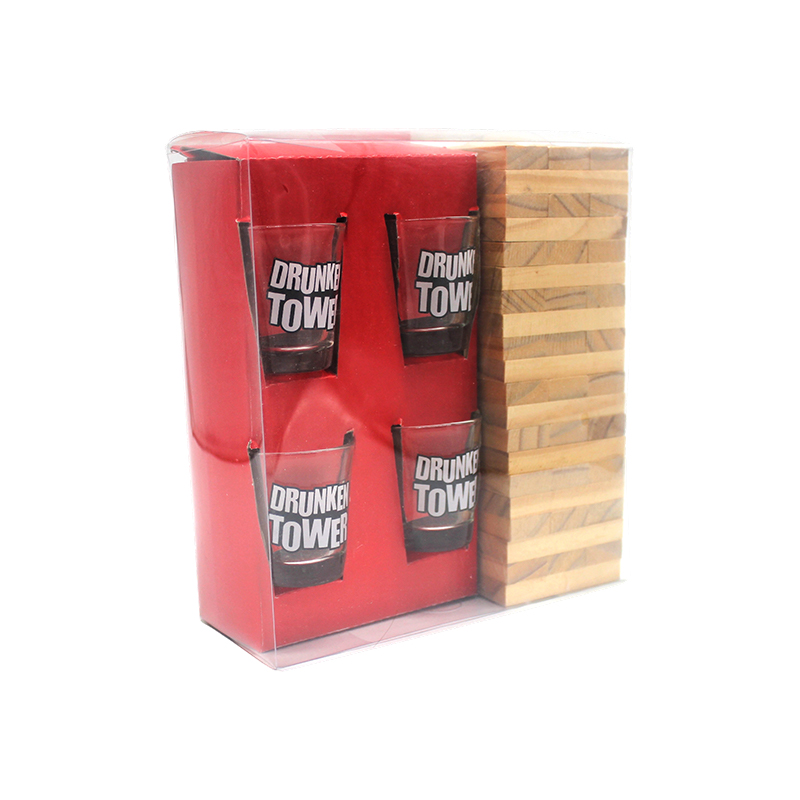 Drikke Jenga sæt i træ med shotglas