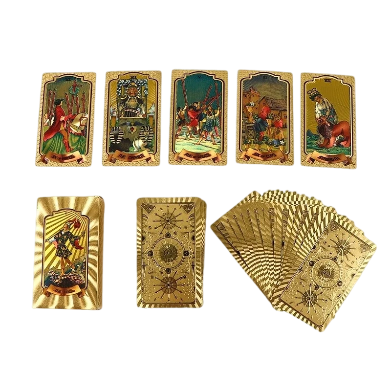 Premium guld-folie tarotkort sæt