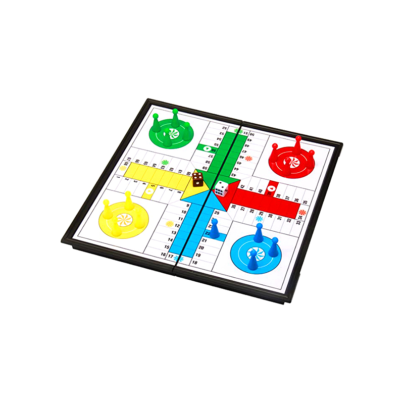 Bærbart magnetisk brætspil med terninger og brikker Klassisk Ludo-spilsæt
