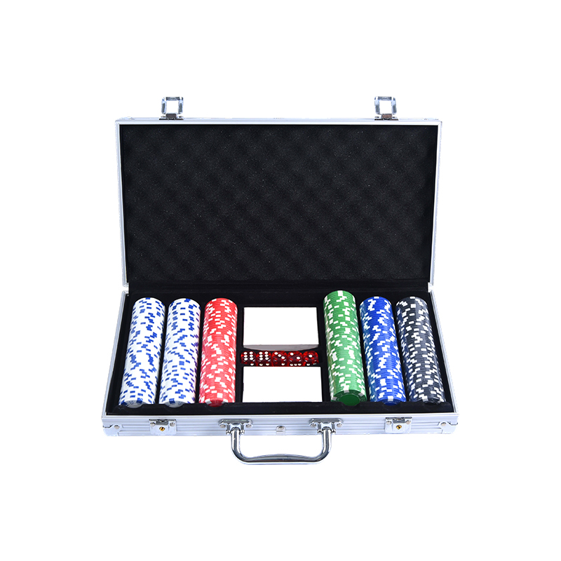 Aluminiumsæske komplet med terninger og dealerknap Premium pokerchipsæt