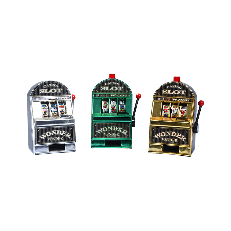 Vintage-stil Miniature Casino En-Armed Bandit – Sæt med tre (sølv, grøn, guld)
