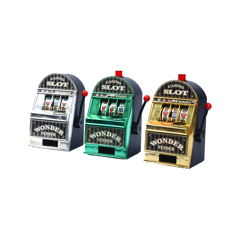 Vintage-stil Miniature Casino En-Armed Bandit – Sæt med tre (sølv, grøn, guld)
