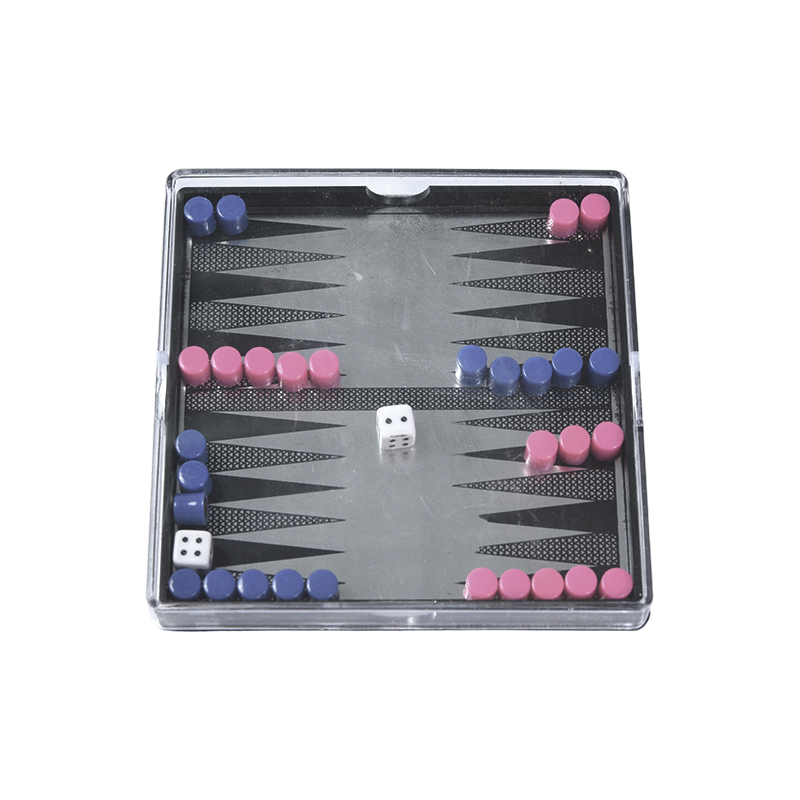 Kompakt akryl etui Magnetisk backgammon sæt