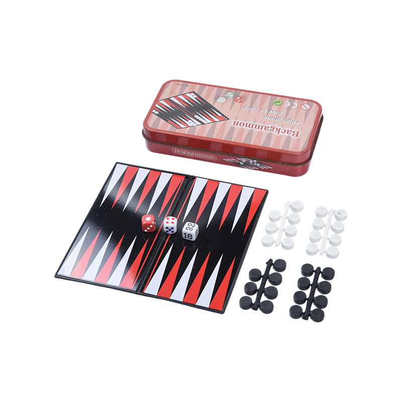Bærbart Backgammon-spilsæt i metal