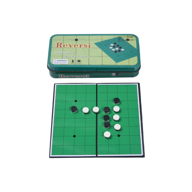 Grøn Metal Tin Case Portable Reversi (Othello) Spil