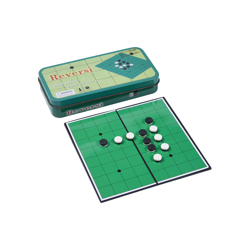 Grøn Metal Tin Case Portable Reversi (Othello) Spil