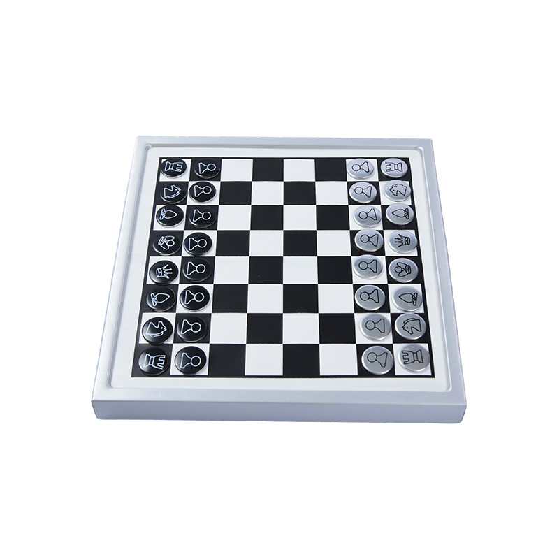 Modern White Frame Edition Vægmonterbart magnetisk skaksæt