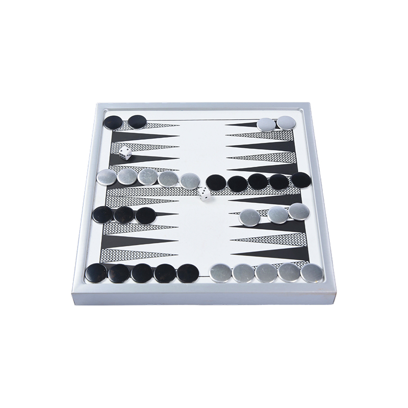Premium aluminium backgammon sæt - moderne bordpladeudgave