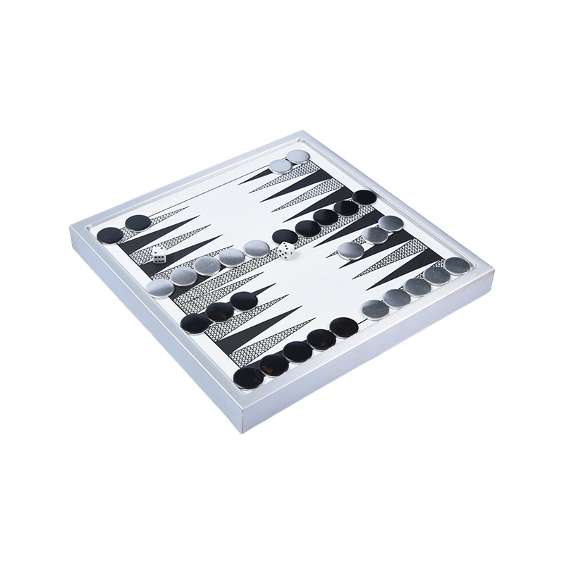 Premium aluminium backgammon sæt - moderne bordpladeudgave