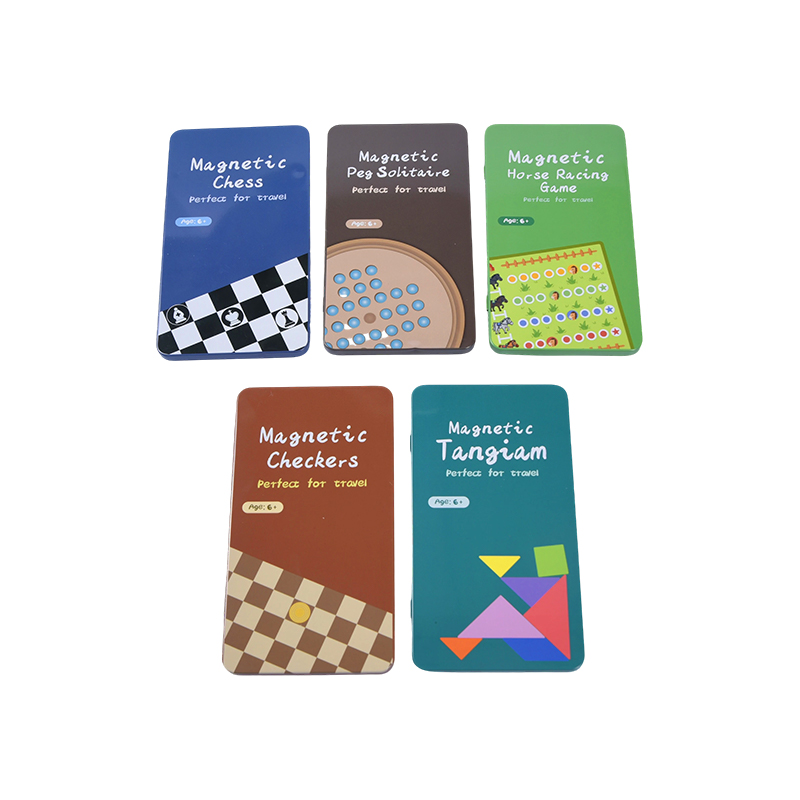 5-i-1 bærbart tin-spilsamling Multi-Game magnetisk rejsesæt