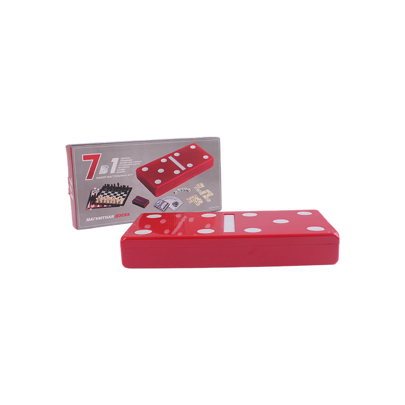 Red Polka-Dot Edition - klassiske domino- og krybbesæt