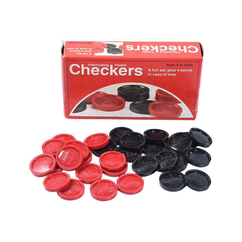 Interlocking Design Klassisk Plastic Checkers Set