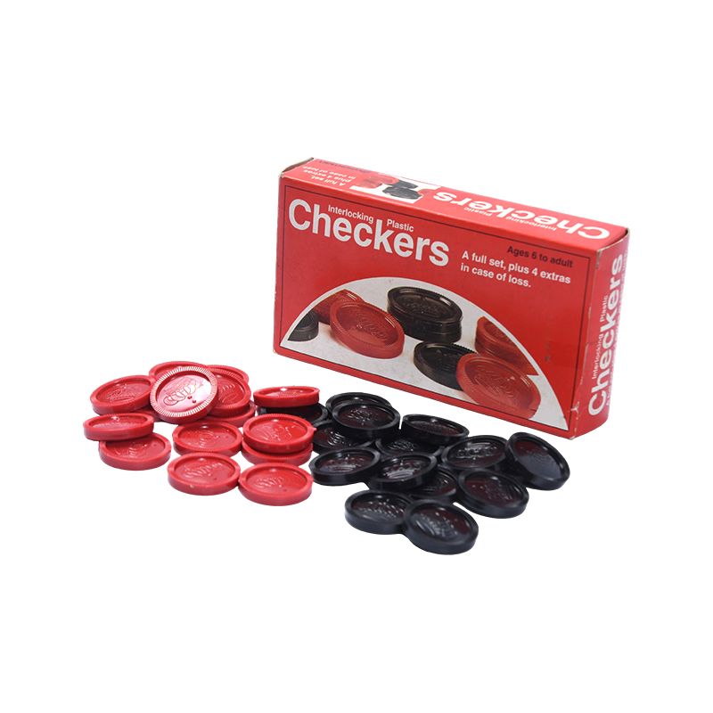 Interlocking Design Klassisk Plastic Checkers Set